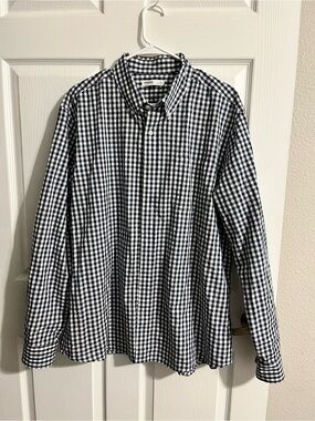 Sonoma Navy & White Gingham Button-Up Shirt